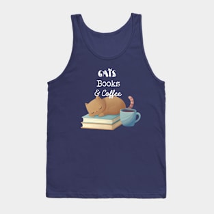 Cats, books & coffee Tank Top